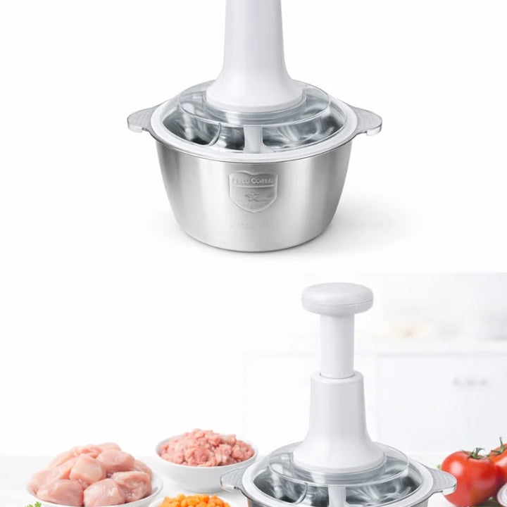 Multi-Function Hand Push Chopper – Stainless Steel Bowl (2L)